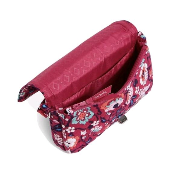 Vera Bradley Bloom Berry Turnlock Crossbody Camera Purse Bag Pink Floral - Picture 3 of 6